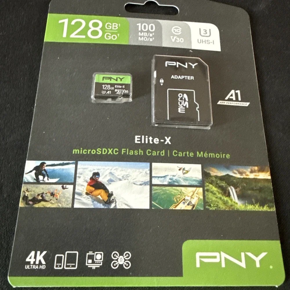 PNY Elite-X 128GB MicroSDXC Memory Card 100MB/s U3 V30 A1 4K Video Android New